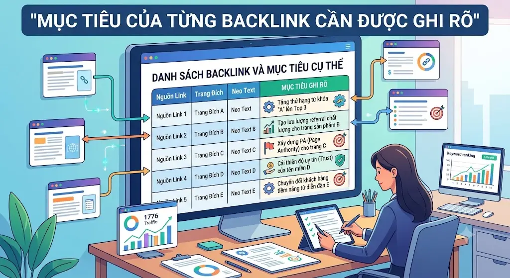 Mỗi backlink một mục tiêu rõ ràng.