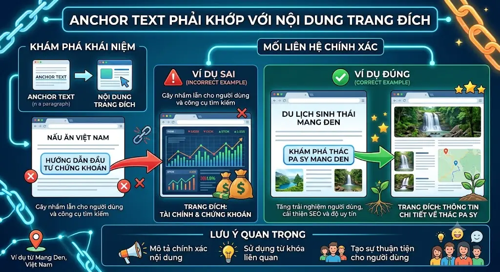 Anchor text – Cầu nối chính xác, không đánh lừa.